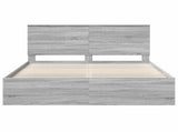 Bed Frame Grey Sonoma 160 x 200 cm Solid Pine Wood 3410988