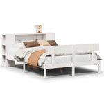 ZNTS Bookcase Bed without Mattress White 140x200 cm Solid Wood Pine 3321775