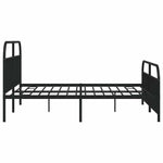 Metal Bed Frame without Mattress with Footboard Black 193x203cm 353659