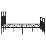 Metal Bed Frame without Mattress with Footboard Black 193x203cm 353659