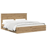 Bed Frame with Storage and Headboard Artisan Oak 180 x 200 cm 3445824
