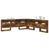 Storage Headboard with Shelf Smoked Oak 180 cm Engineered Wood 3335513