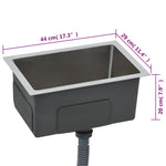 ZNTS Handmade Kitchen Sink Stainless Steel 145076