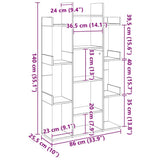 Book Cabinet Grey Sonoma 86x25.5x140 cm Engineered Wood 816003