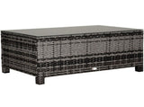 PE Rattan Garden Coffee Table, with Glass Table Top - Grey T3398P314126