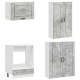Kitchen Unit PORTO 8 pcs Concrete Grey Engineered Wood 3438166