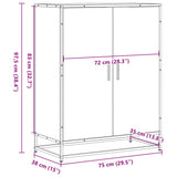 Shoe Cabinet Smoked Oak 75x38x97.5 cm Engineered Wood and Metal 3300867
