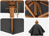 Garden Parasol 300 x 248 cm Solid Eucalyptus Wood Anthracite 42041410