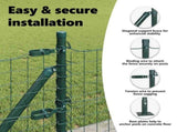 Fence Post with Concrete Base 52 pcs Green Powder-Coated Steel 3350222