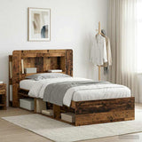 Bed Frame with Storage Old Wood 90 x 190 cm Engineered Wood 3433442