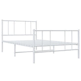 Metal Bed Frame without Mattress with Footboard White 100x190cm 352541