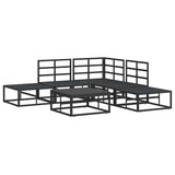Garden Sofa Set with Cushion 6 pcs Black Aluminium 3378870