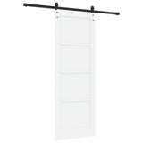 Sliding Door 78 x 211 cm Engineered Wood White and Black 3449885