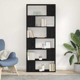 TV Cabinet Set Black 80 x 24 x 186 cm Engineered Wood 863154
