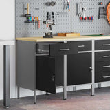 Work Cabinet with Drawer 2 pcs Black and Grey 100 x 55 x 85 cm 3321360