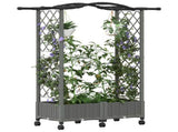 Raised Bed with Trellis and Roof Light Grey 124 x 40 x 129 cm 3423012