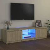 TV Cabinet with LED Lights Sonoma Oak 140x40x36 cm 804295