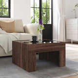 Coffee Table with Infinity LED Brown Oak 50x50x30 cm 847608