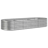 Garden Raised Bed Galvanised Steel 224x80x36 cm Silver 318922