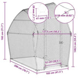 Chicken Cage Silver 200x105x182 cm Galvanised Steel 172555