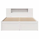 Bed Frame without Mattress White 150x200 cm King Size Solid Wood Pine 3323414