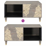 Coffee Table Grey 80 x 50 x 40 cm Solid Mango Wood 4018776