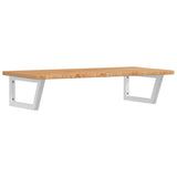 Basin Shelf Wall Mounted Steel and Solid Wood Oak 3302398