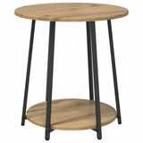 Side Table Set with Shelf 2 pcs Artisan Oak and Black 869707
