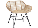 Dining Chair 2 pcs Rattan and Iron Natural 55 x 50 x 74 cm 42011556
