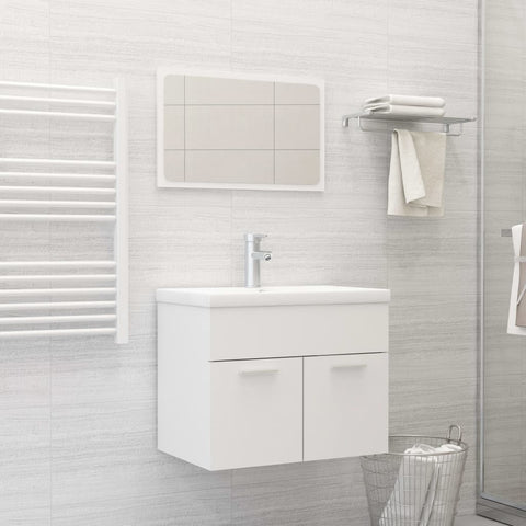 ZNTS Bathroom Furniture Set White Engineered Wood 3071315