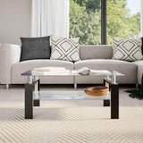 Coffee Table Grey and Transparent 95x55x40 cm Tempered Glass 330305