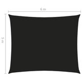 ZNTS Sunshade Sail Oxford Fabric Rectangular 5x6 m Black 135769