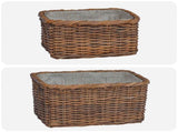 Firewood Basket 2 pcs Brown Lacak Rattan 42020972