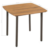 Dining Set Grey Solid acacia wood Medium Stackable Dining Set 3072483
