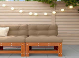 Garden Middle Sofa Solid Pine Wood Wax Brown Pine 865586