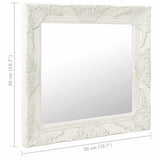 320312 Wall Mirror Baroque Style 50x50 cm White