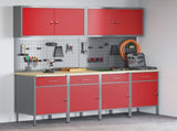 Work Cabinet with Drawer 10 pcs Red Engineered Wood and Steel 3321483
