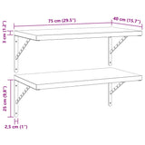 Wall Shelves 2 pcs 75x40 cm Silver Stainless Steel 3214505