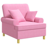 XL Armchair with Cushions Pink Fabric 42043494