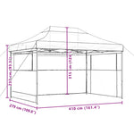 Foldable Party Tent Pop-Up with 3 Sidewalls Orange 4005017