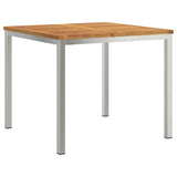 Garden Dining Set 5 pcs Solid Acacia Wood and Stainless Steel 3334814