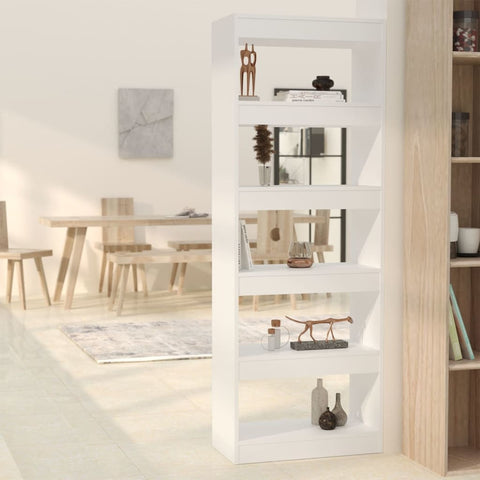 Book Cabinet/Room Divider White 60x30x166 cm Engineered Wood 811673
