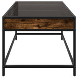 ZNTS Coffee Table with Infinity LED Smoked Oak 70x50x41 cm 847684