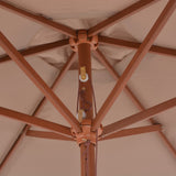 Garden Parasol with Wooden Pole 270 cm Taupe 44516
