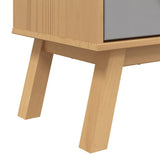 Bookcase 4-Tier OLDEN Grey and Brown Solid Wood Pine 358613
