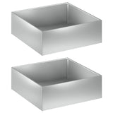 Garden Planter 2 pcs Silver 60 x 60 x 20 cm Galvanised Steel 8005005