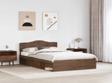 Bed Frame with Headboard Brown Oak 120 x 190 cm Solid Pine Wood 3412931