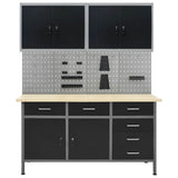 Workbench with Four Wall Panels and Two Cabinets 3053435