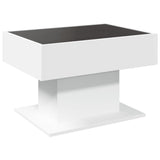 ZNTS Coffee Table with LED White 70x50x45 cm Engineered Wood 847532