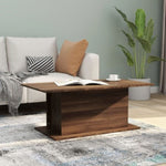 ZNTS Coffee Table Brown Oak 102x55.5x40 cm Engineered Wood 813094